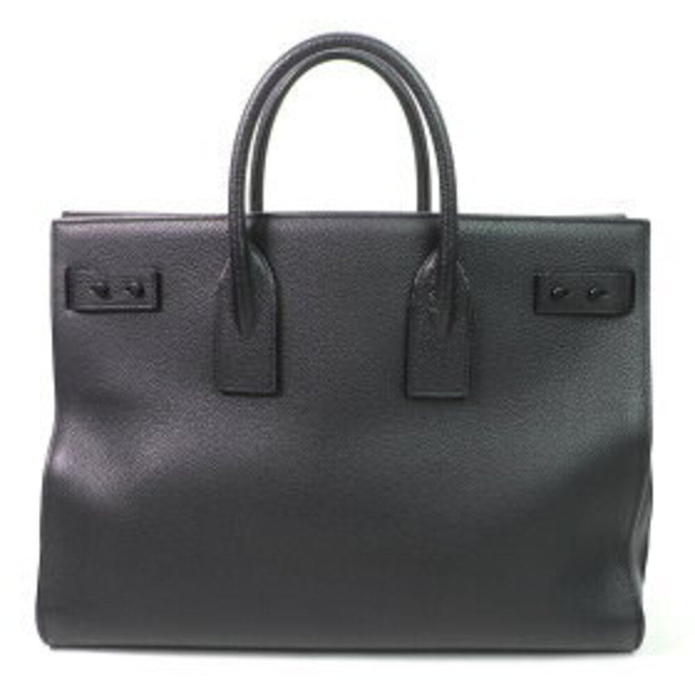 Saint Laurent Tote Grained Leather Bag de Shoulder Black Sac Thin Jour Souple - Picture 3 of 7